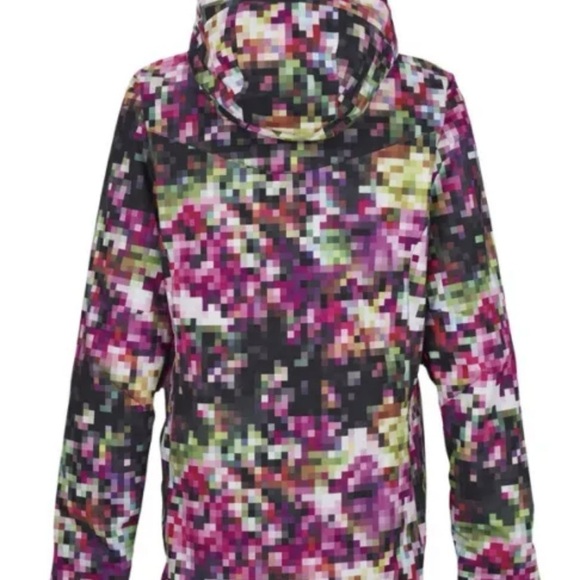 Women BURTON DRYRIDE Pink Pixilated Cadence Snowboard Hooded XXS Ski Snow Jacket - Picture 3 of 13